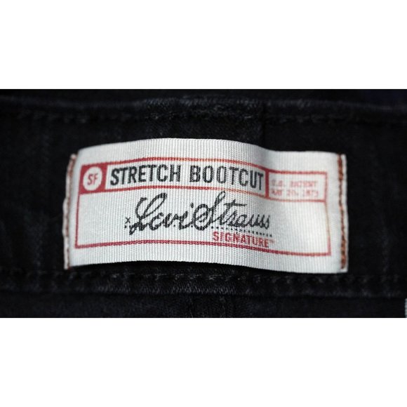 Levis Signature Jeans Womens Size Misses 12 Short Black Denim Boot Cut Stretch - Picture 10 of 10